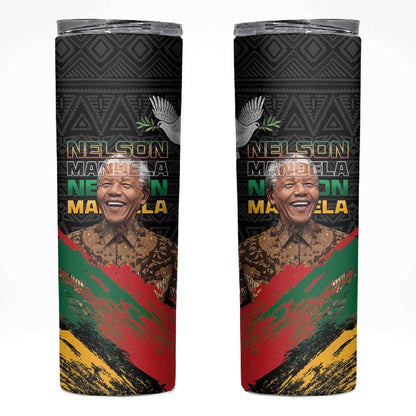 Nelson Mandela Day Skinny Tumbler Pan African Flag LT15