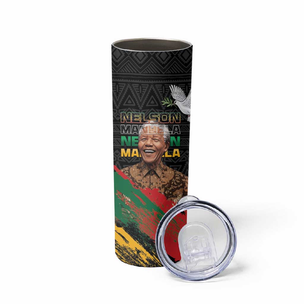 Nelson Mandela Day Skinny Tumbler Pan African Flag LT15