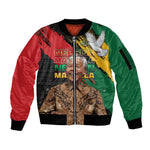 Nelson Mandela Day Sleeve Zip Bomber Jacket Pan African Flag - African Pride