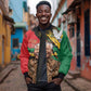 Nelson Mandela Day Sleeve Zip Bomber Jacket Pan African Flag - African Pride