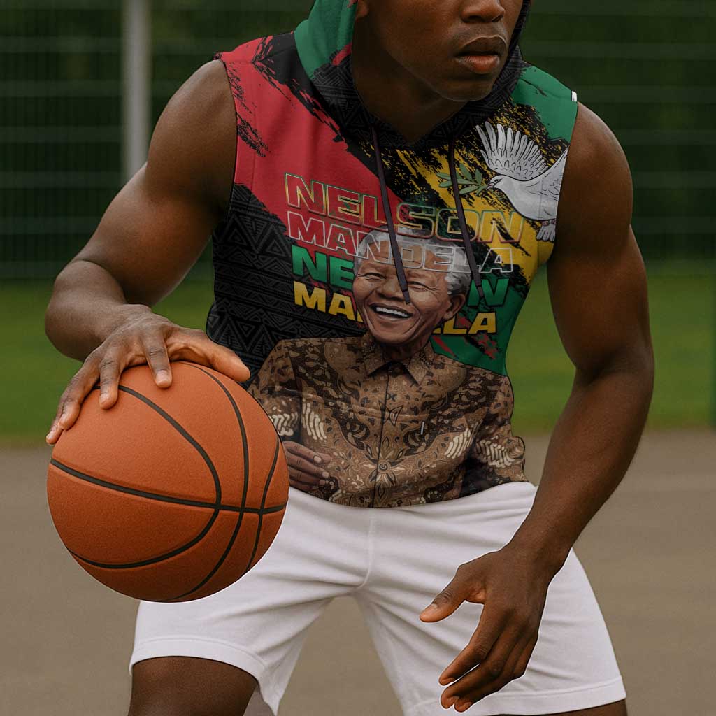 Nelson Mandela Day Sleeveless Hoodie Pan African Flag - African Pride
