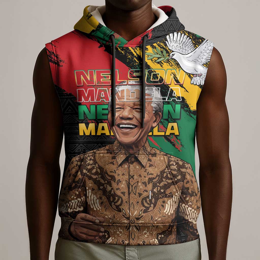 Nelson Mandela Day Sleeveless Hoodie Pan African Flag - African Pride