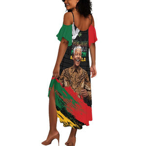 Nelson Mandela Day Summer Maxi Dress Pan African Flag - African Pride