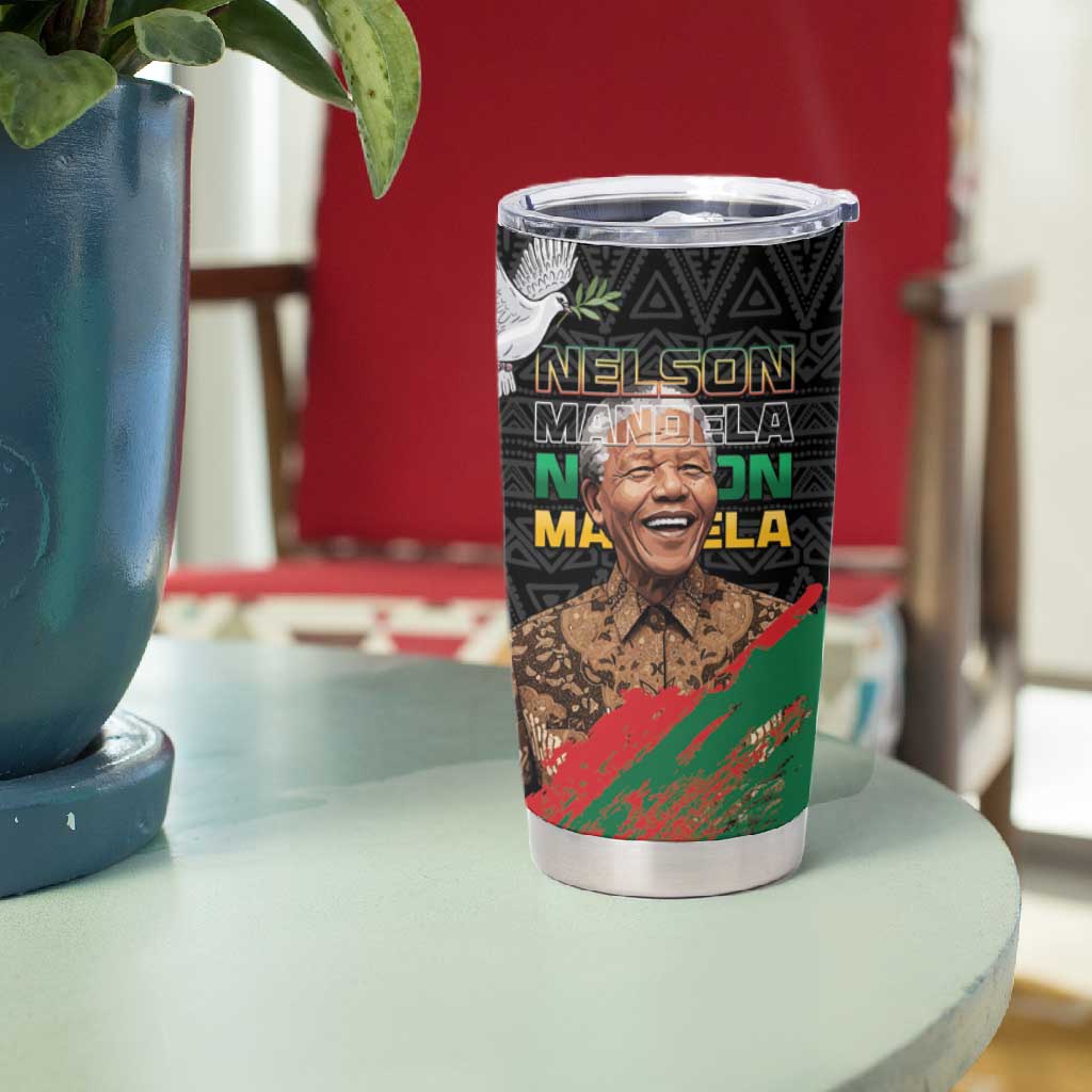 Nelson Mandela Day Tumbler Cup Pan African Flag LT15