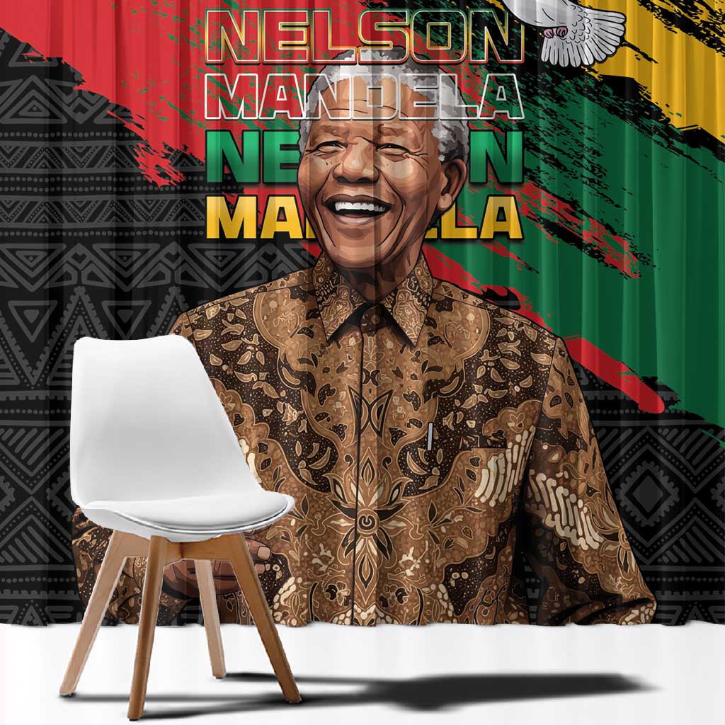 Nelson Mandela Day Window Curtain Pan African Flag - African Pride