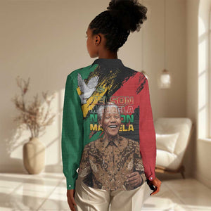 Nelson Mandela Day Women Casual Shirt Pan African Flag - African Pride