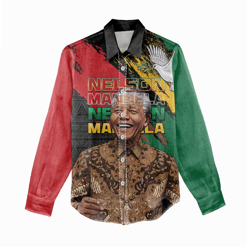 Nelson Mandela Day Women Casual Shirt Pan African Flag - African Pride