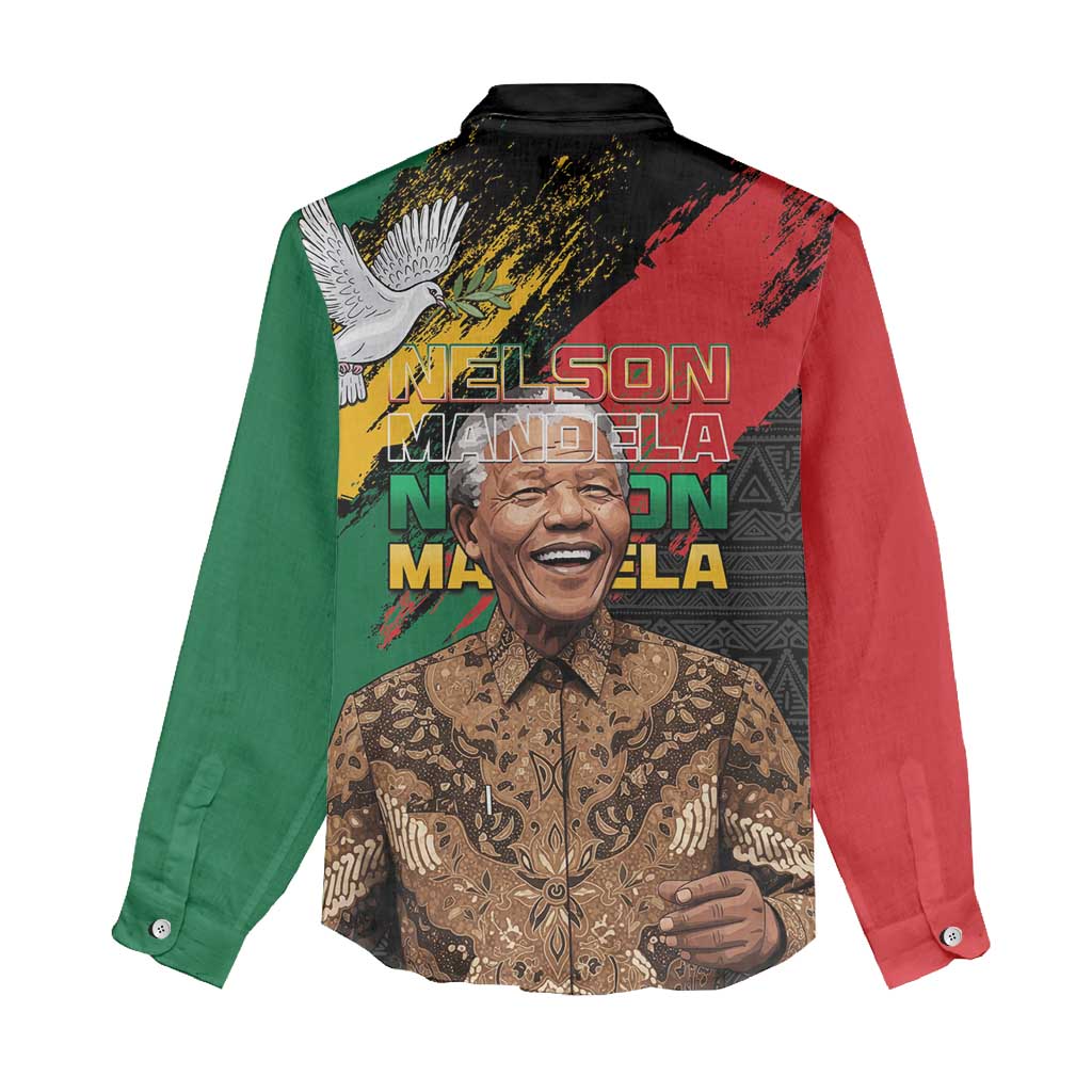 Nelson Mandela Day Women Casual Shirt Pan African Flag - African Pride