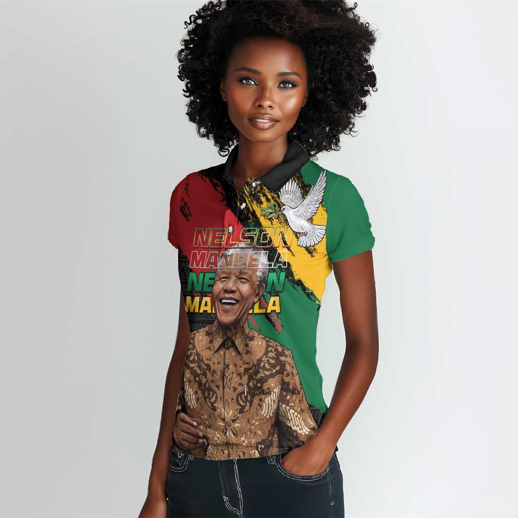 Nelson Mandela Day Women Polo Shirt Pan African Flag - African Pride