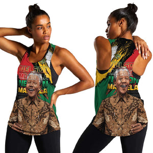 Nelson Mandela Day Women Racerback Tank Pan African Flag - African Pride