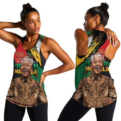 Nelson Mandela Day Women Racerback Tank Pan African Flag - African Pride