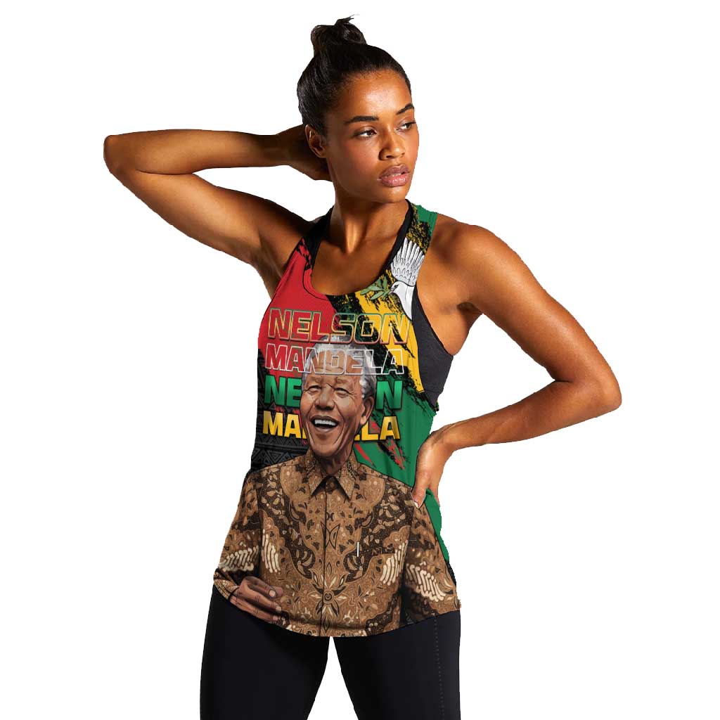 Nelson Mandela Day Women Racerback Tank Pan African Flag - African Pride