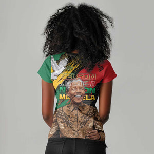 Nelson Mandela Day Women V-Neck T-Shirt Pan African Flag - African Pride