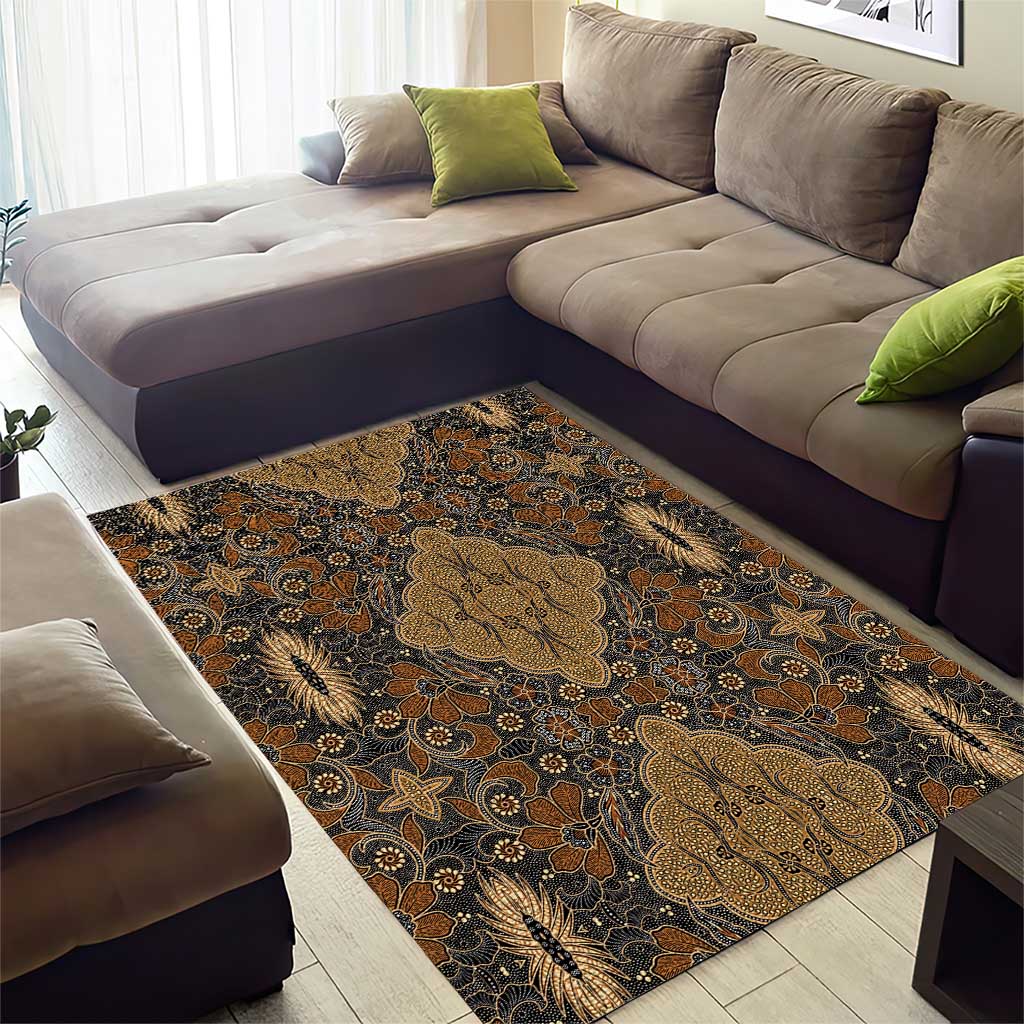 Madiba Nelson Mandela Batik Area Rug Earthy Brown Indonesia Heritage - African Pride