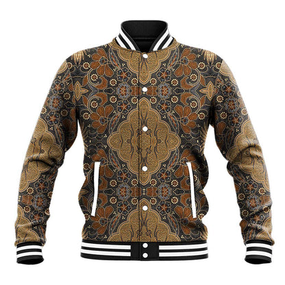 Madiba Nelson Mandela Batik Baseball Jacket Earthy Brown Indonesia Heritage - African Pride
