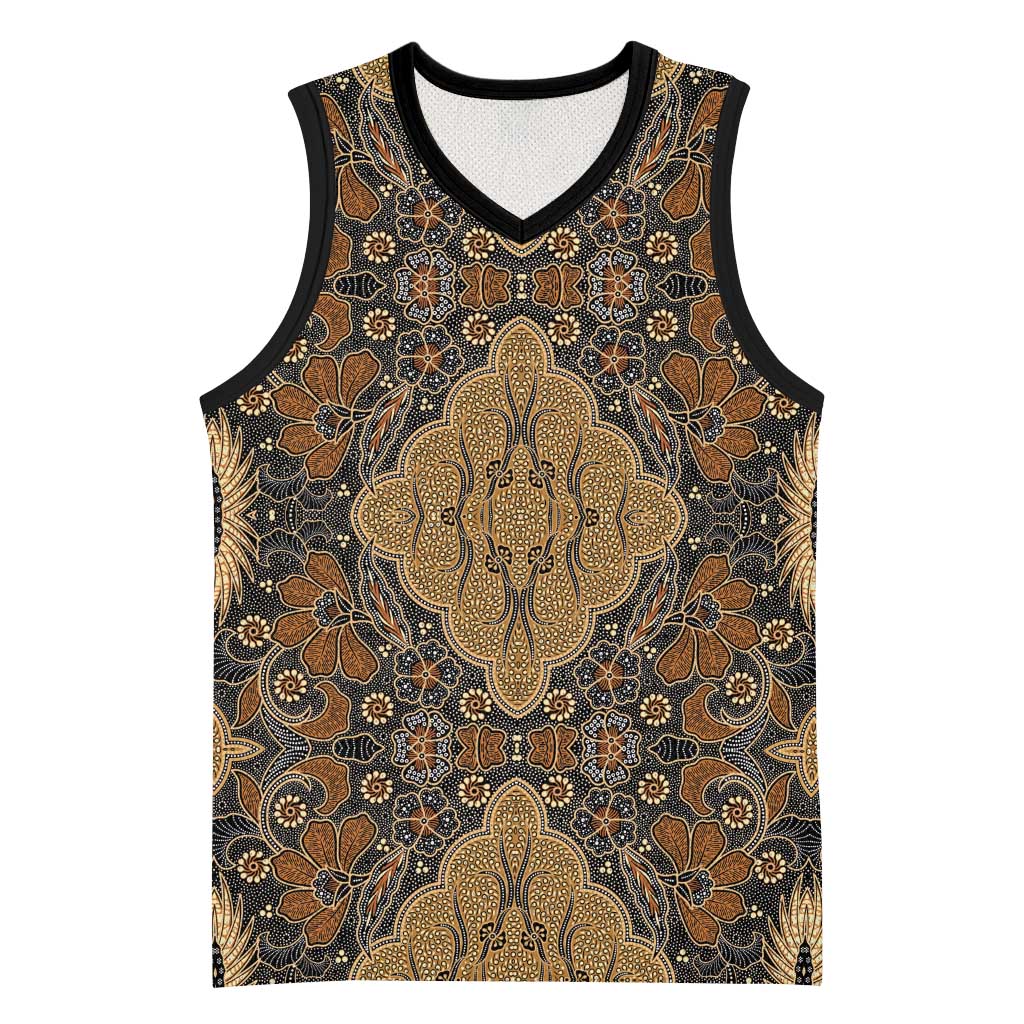 Madiba Nelson Mandela Batik Basketball Jersey Earthy Brown Indonesia Heritage - African Pride