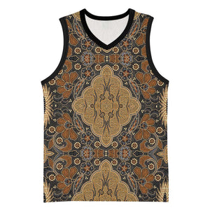 Madiba Nelson Mandela Batik Basketball Jersey Earthy Brown Indonesia Heritage - African Pride