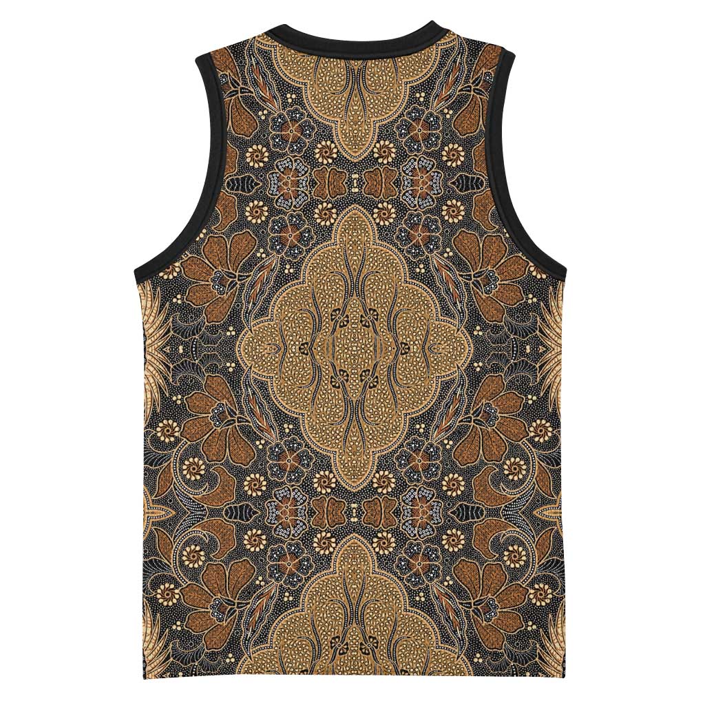 Madiba Nelson Mandela Batik Basketball Jersey Earthy Brown Indonesia Heritage - African Pride