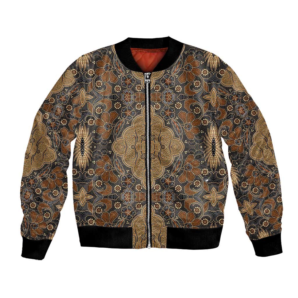 Madiba Nelson Mandela Batik Bomber Jacket Earthy Brown Indonesia Heritage - African Pride