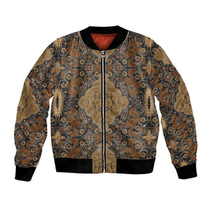 Madiba Nelson Mandela Batik Bomber Jacket Earthy Brown Indonesia Heritage - African Pride