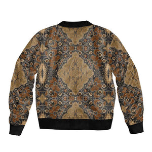 Madiba Nelson Mandela Batik Bomber Jacket Earthy Brown Indonesia Heritage - African Pride