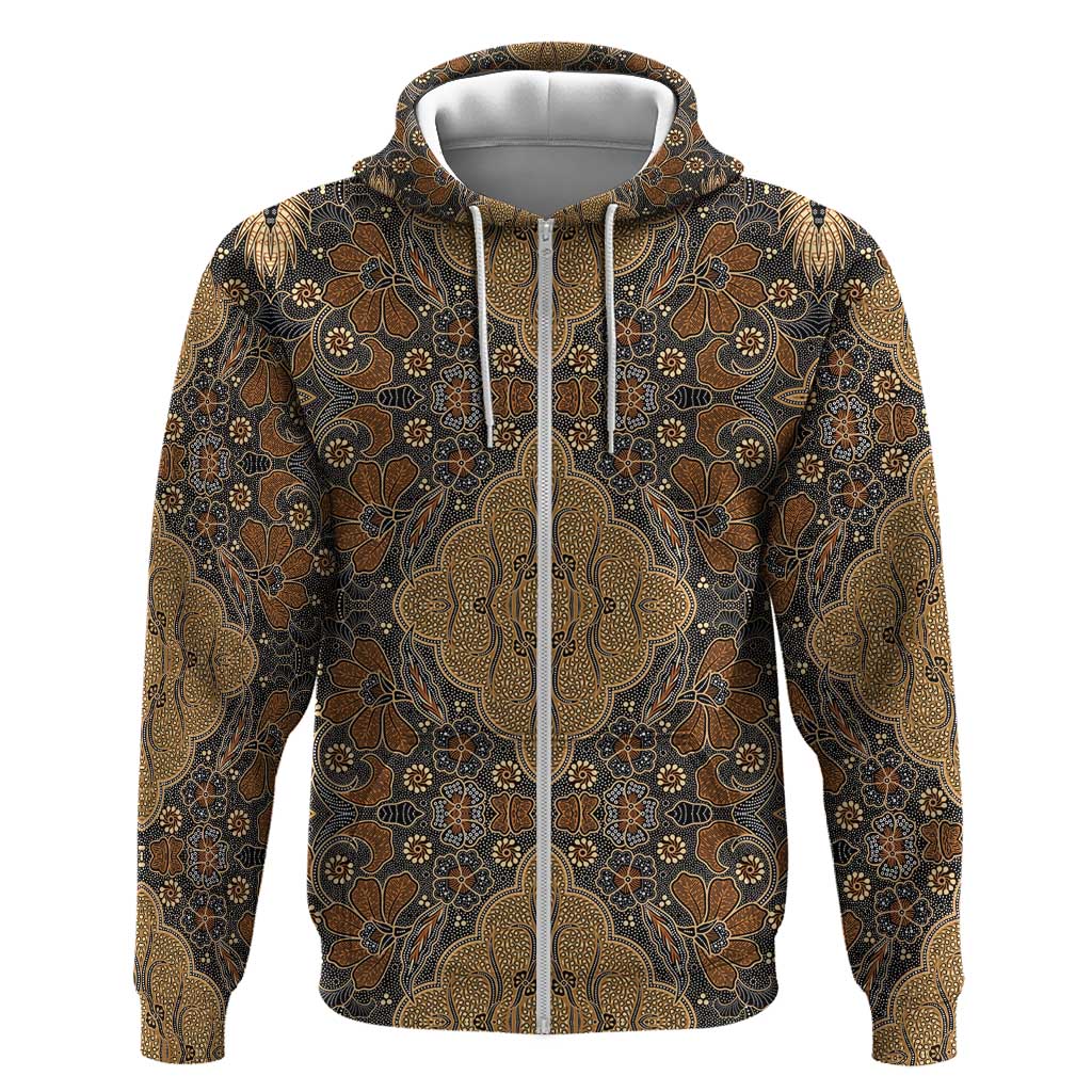 Madiba Nelson Mandela Batik Hoodie Earthy Brown Indonesia Heritage - African Pride