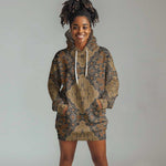 Madiba Nelson Mandela Batik Hoodie Dress Earthy Brown Indonesia Heritage - African Pride