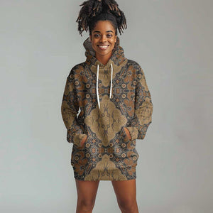 Madiba Nelson Mandela Batik Hoodie Dress Earthy Brown Indonesia Heritage - African Pride