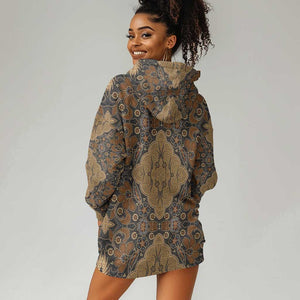 Madiba Nelson Mandela Batik Hoodie Dress Earthy Brown Indonesia Heritage - African Pride