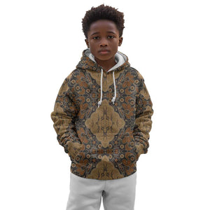 Madiba Nelson Mandela Batik Kid Hoodie Earthy Brown Indonesia Heritage - African Pride