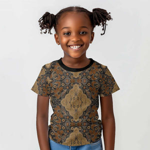 Madiba Nelson Mandela Batik Kid T shirt Earthy Brown Indonesia Heritage - African Pride