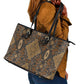 Madiba Nelson Mandela Batik Leather Tote Bag Earthy Brown Indonesia Heritage - African Pride