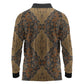 Madiba Nelson Mandela Batik Long Sleeve Polo Shirt Earthy Brown Indonesia Heritage - African Pride
