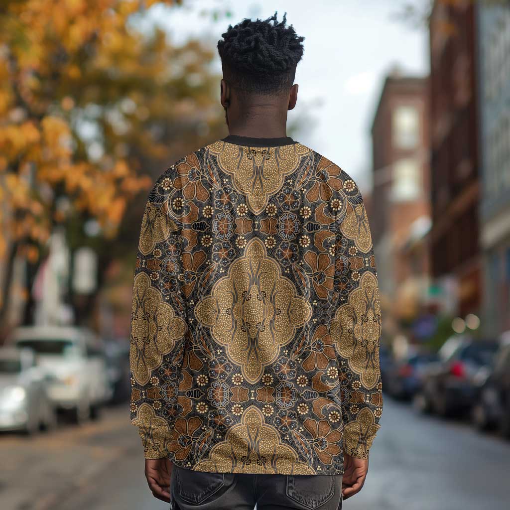 Madiba Nelson Mandela Batik Long Sleeve Shirt Earthy Brown Indonesia Heritage - African Pride