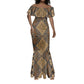 Madiba Nelson Mandela Batik Mermaid Dress Earthy Brown Indonesia Heritage - African Pride