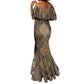Madiba Nelson Mandela Batik Mermaid Dress Earthy Brown Indonesia Heritage - African Pride