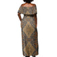 Madiba Nelson Mandela Batik Off Shoulder Maxi Dress Earthy Brown Indonesia Heritage - African Pride