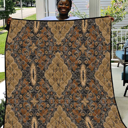 Madiba Nelson Mandela Batik Quilt Earthy Brown Indonesia Heritage - African Pride