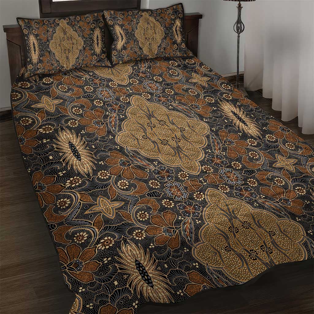 Madiba Nelson Mandela Batik Quilt Bed Set Earthy Brown Indonesia Heritage - African Pride