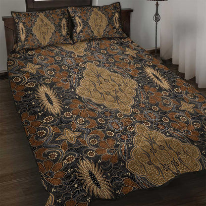 Madiba Nelson Mandela Batik Quilt Bed Set Earthy Brown Indonesia Heritage - African Pride