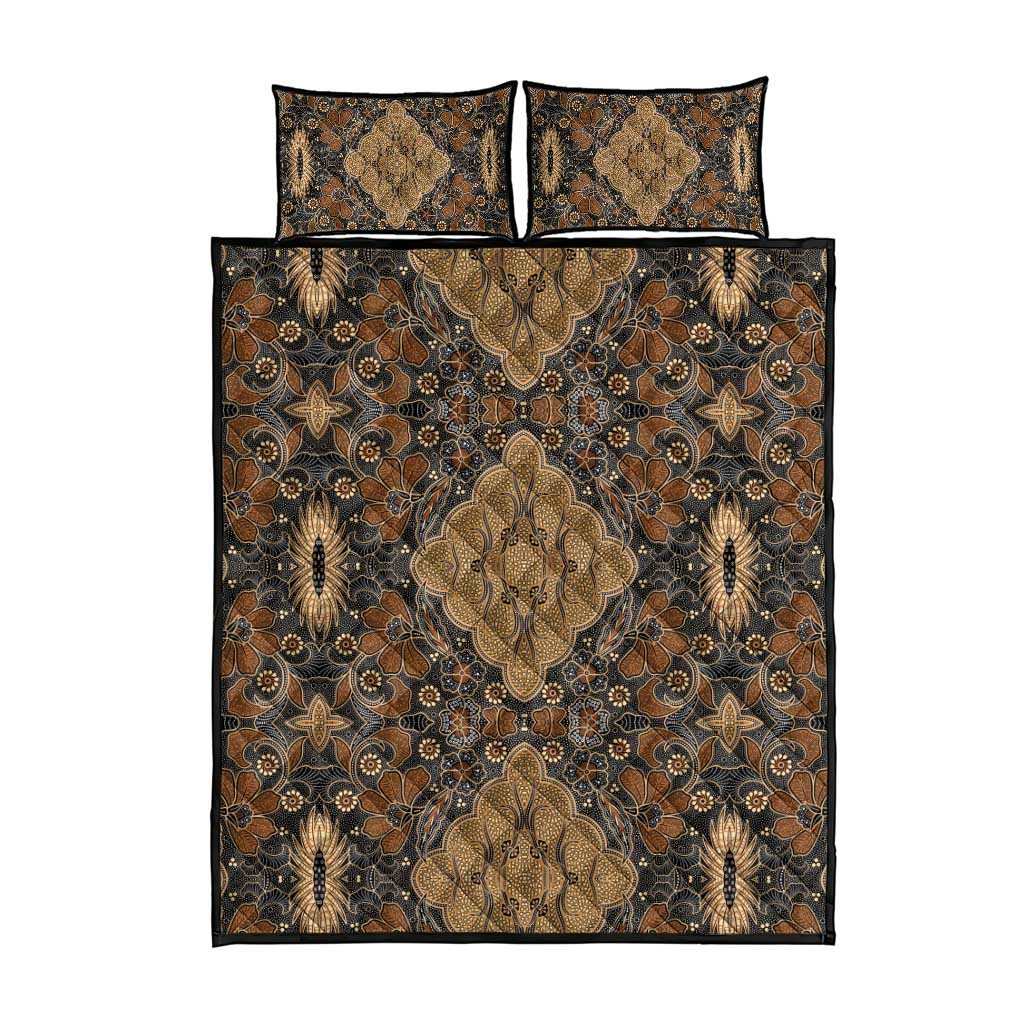 Madiba Nelson Mandela Batik Quilt Bed Set Earthy Brown Indonesia Heritage - African Pride