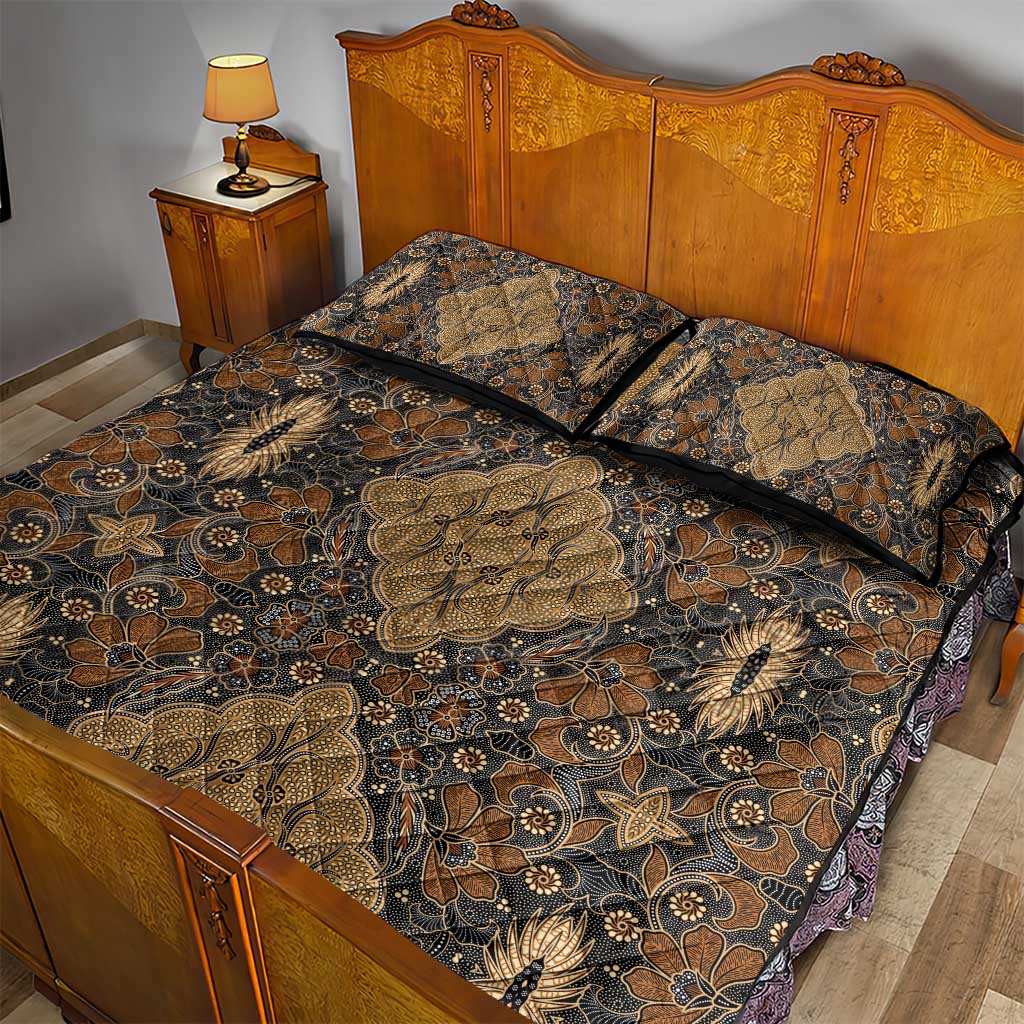 Madiba Nelson Mandela Batik Quilt Bed Set Earthy Brown Indonesia Heritage - African Pride