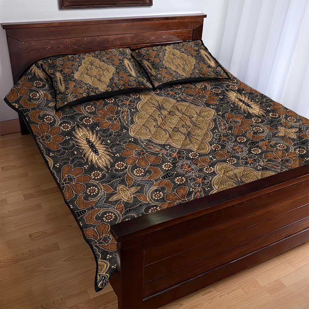 Madiba Nelson Mandela Batik Quilt Bed Set Earthy Brown Indonesia Heritage - African Pride