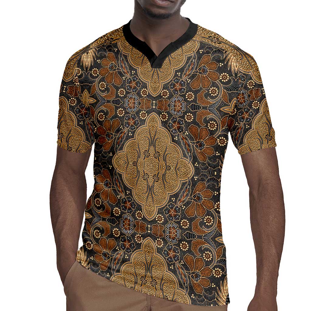 Madiba Nelson Mandela Batik Rugby Jersey Earthy Brown Indonesia Heritage - African Pride