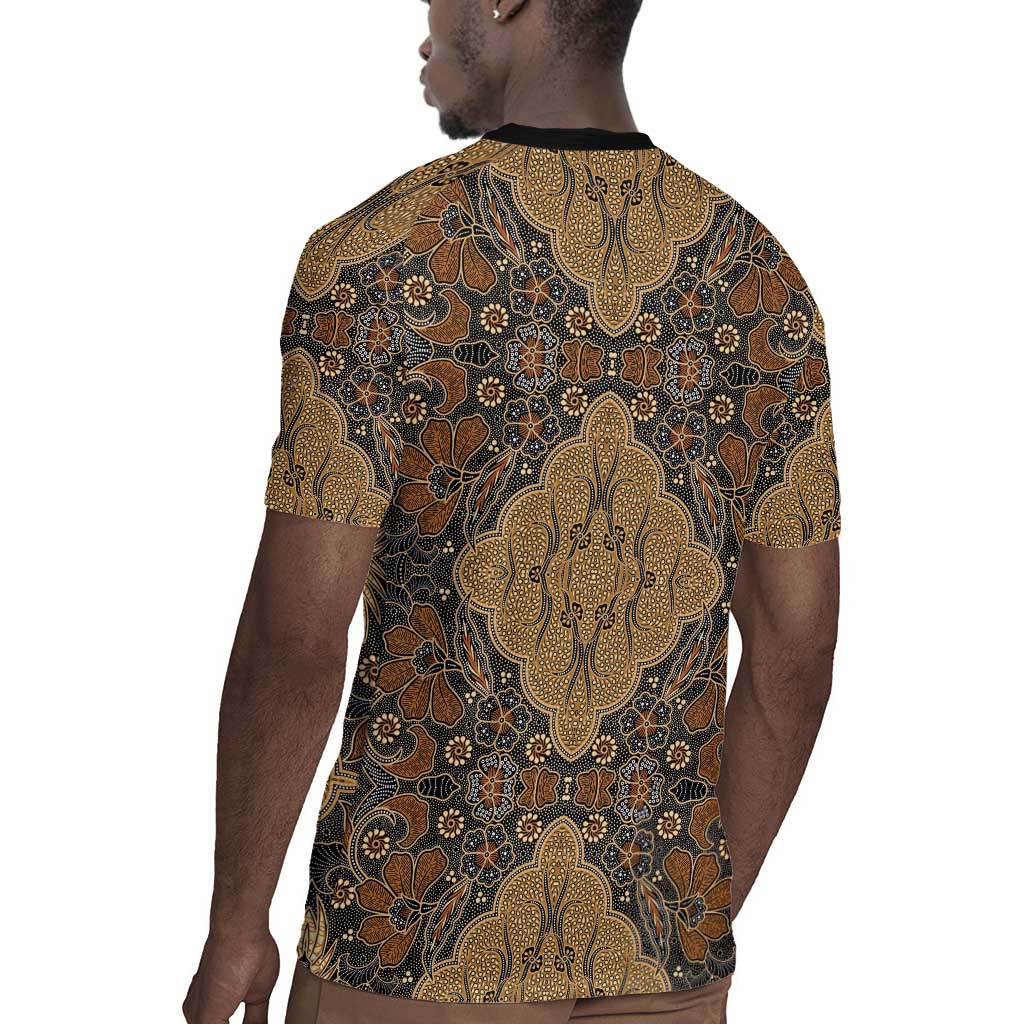 Madiba Nelson Mandela Batik Rugby Jersey Earthy Brown Indonesia Heritage - African Pride