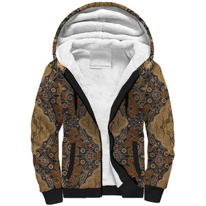 Madiba Nelson Mandela Batik Sherpa Hoodie Earthy Brown Indonesia Heritage - African Pride