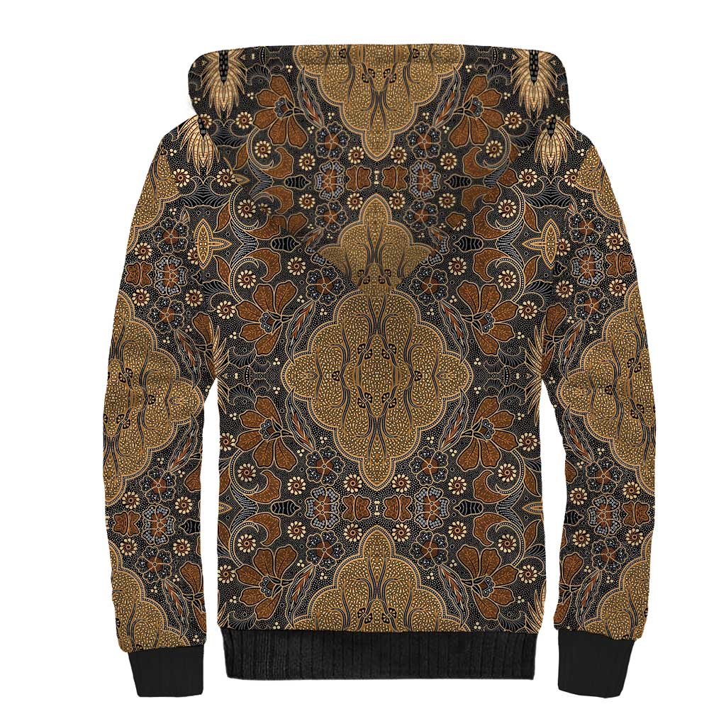 Madiba Nelson Mandela Batik Sherpa Hoodie Earthy Brown Indonesia Heritage - African Pride