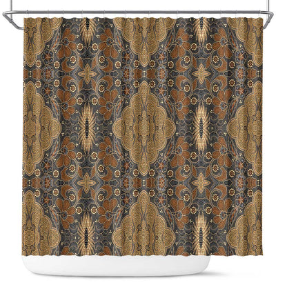 Madiba Nelson Mandela Batik Shower Curtain Earthy Brown Indonesia Heritage - African Pride