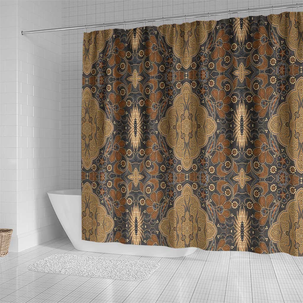 Madiba Nelson Mandela Batik Shower Curtain Earthy Brown Indonesia Heritage - African Pride