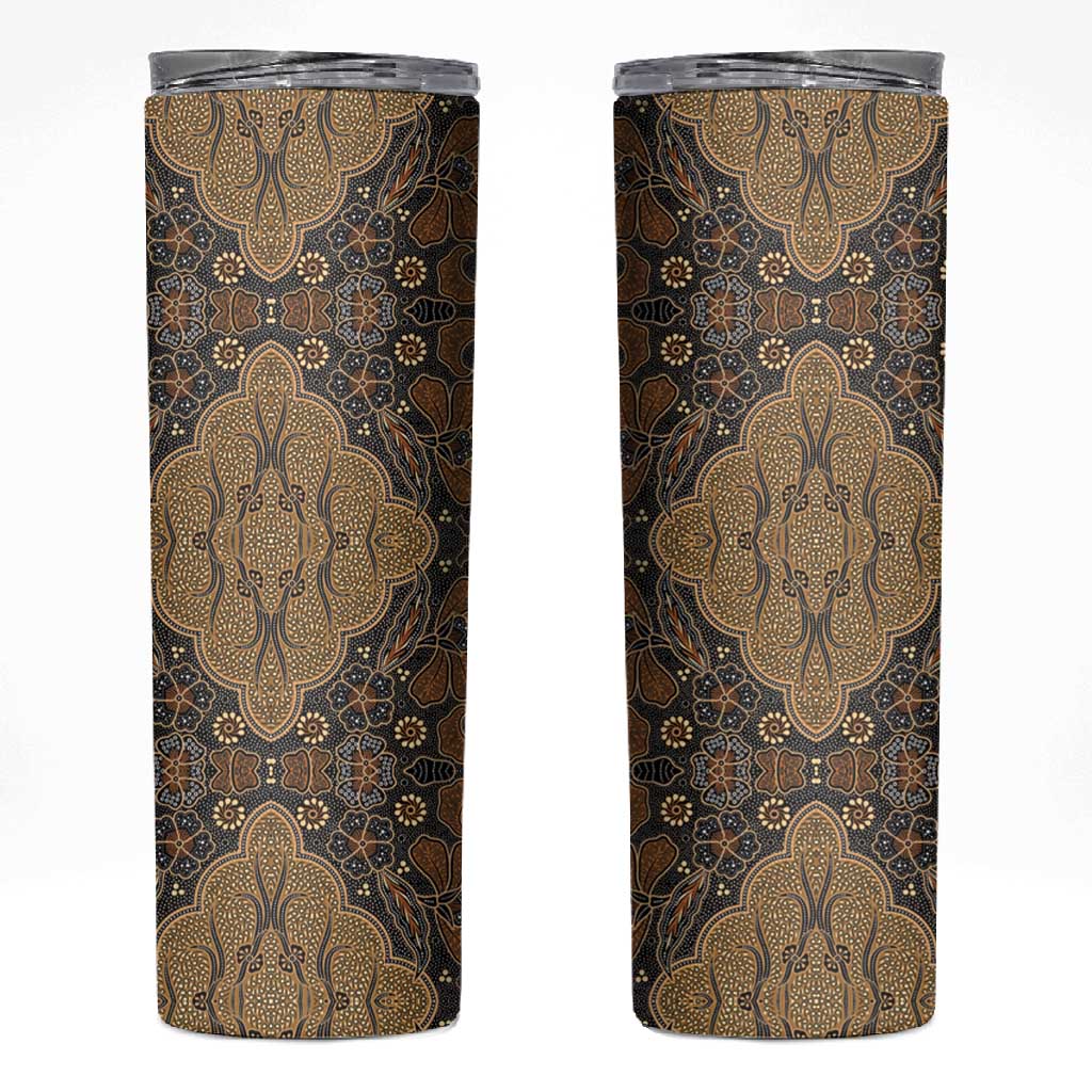 Madiba Nelson Mandela Batik Skinny Tumbler Earthy Brown Indonesia Heritage LT15